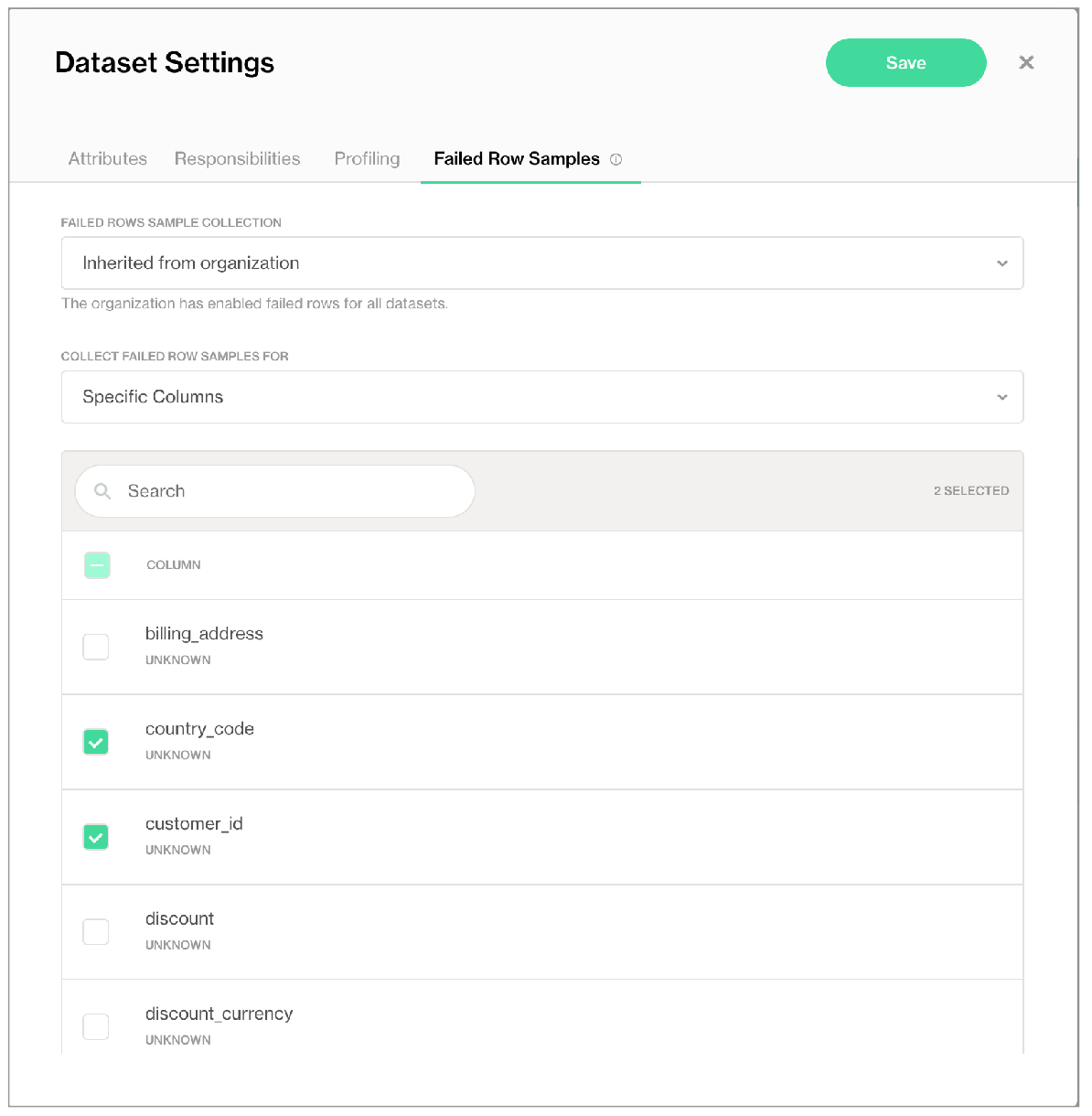 dataset-settings